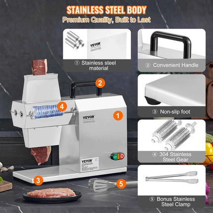 SucceBuy 17inch 54 Blades Commercial Meat Tenderizer 450W Electric Meat Tenderizer Machine for Pork Chicken Fish