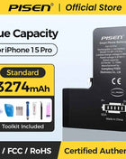 PISEN Phone Battery For iPhone 11 12 13 14 15 Mini Pro Max Plus SE2 SE3 Matches Original Capacity 0 Cycles Battery Replacement