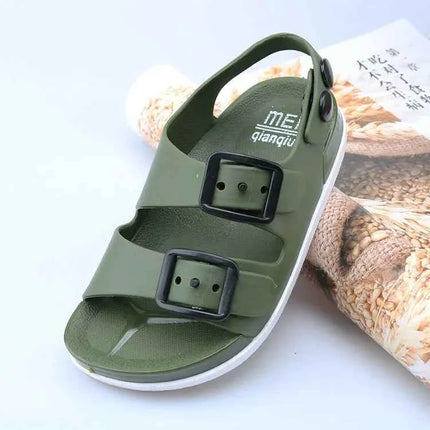 Sandali estivi in pelle per bambini per bambini piatti scarpe da spiaggia per bambini sport morbidi sandali Casual antiscivolo per bambini 1-4 anni