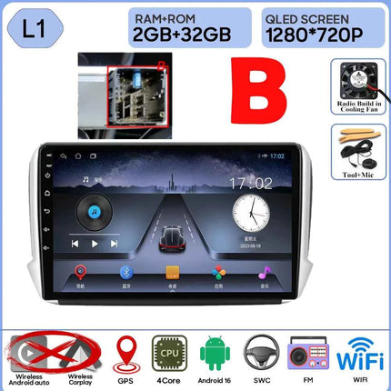 Android 16 GPS Navigation For Peugeot 2008 208 Series 2012 - 2018 Carplay Car Radio Multimedia Player Stereo Video BT 2k Screen