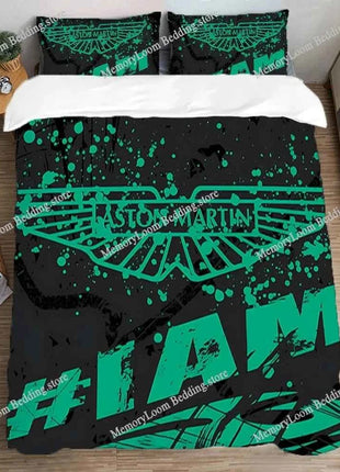 Single Double Large Size Queen Bed Comforter Sets A-Aston Martin Aramco Formula One TeamS Bedding Decorations Quilt Cover Set