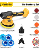 MELLWIN 150mm Cordless Electric Car Polisher 8 Adjustment Car Polishing Waxing Sanding Power Tool For Makita 18V Battery Pin