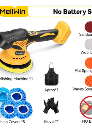 MELLWIN 150mm Cordless Electric Car Polisher 8 Adjustment Car Polishing Waxing Sanding Power Tool For Makita 18V Battery Pin