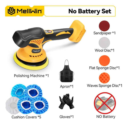 MELLWIN 150mm Cordless Electric Car Polisher 8 Adjustment Car Polishing Waxing Sanding Power Tool For Makita 18V Battery Pin