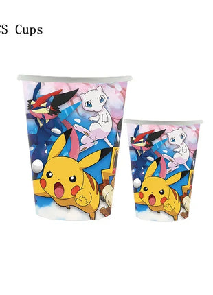 Forniture per decorazioni per feste di compleanno a tema Pokemon Cartoon Pokemon Go Stoviglie Tazze Piatti Palloncino Pikachu per bomboniere per baby shower