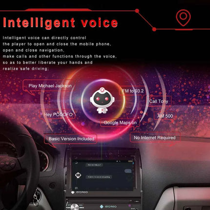 Podofo 1Din 7 ''Car Multimedia Player 8 + 128G 8Core Car Radio Carplay Android Car WIFI GPS Navigation Retractable Screen Stereo