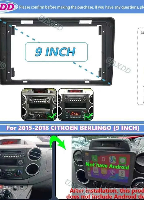Per il 2015-2018 CITROEN BERLINGO PEUGEOT PARTNER 9 POLLICI Auto stereo radio Android telaio pannello cablaggio adattatore decoder canbus