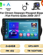 Podofo 2Din 8 + 128G Car Radio For Citroen Nemo/Peugeot Bipper/Fiat Fiorino Qubo 2008-2017 Android Auto Carplay GPS RDS Car Stereo