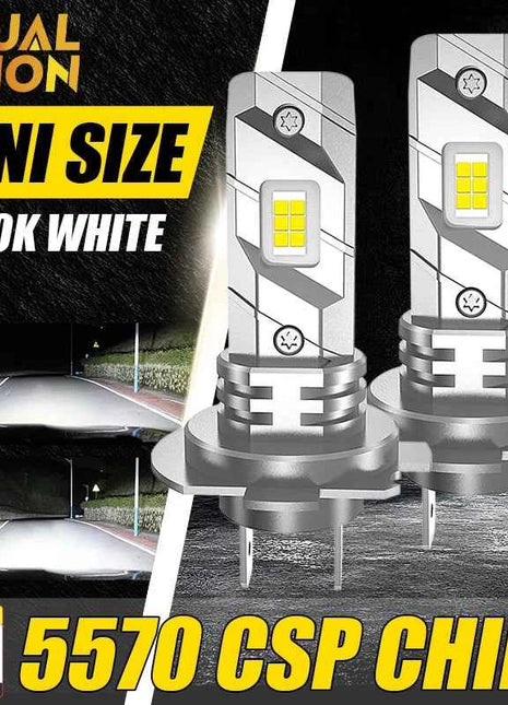 Turbo 2PCS H7 LED Canbus 1:1 Mini Car Lights 5570 CSP Cut-off Line Hi/Lo Beam 12V 24V Fanless T10 Bulbs 6000K White Led Headlamp