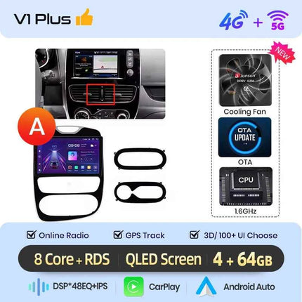 Junsun CarPlay Android Auto Car Radio for Renault Clio 4 ZOE 2012-2017  GPS Intelligent Systems Stereo Multimedia Autoradio