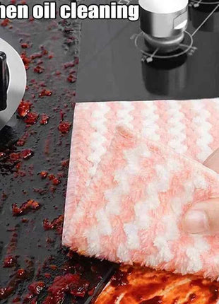 Microfiber Cleaning Cloth Velvet Thickened Dishcloths High Absorbent Scouring Kitchen Washing Dish Rags Household Wipe Towels