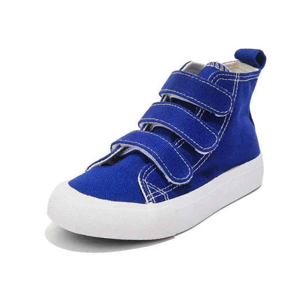 Autunno bambini scarpe di tela alte ragazzi Triple ganci Design Sneakers ragazze colore caramella scarpe Casual scarpe da scuola per bambini
