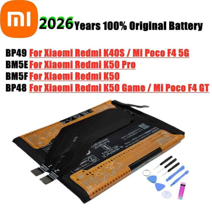 BP48 BP49 BM5E BM5F Original Battery For Xiaomi K40S K50 Pro K50Pro /K50 Game / Mi Poco F4 GT Phone Batteries + Free Tools