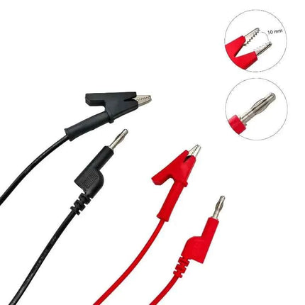 2Pcs 1M Double End Test Lead Wire Line Electrical Voltage 4mm Banana Plug Alligator Clip Crocodile 15A Multimeter DIY Test Wires