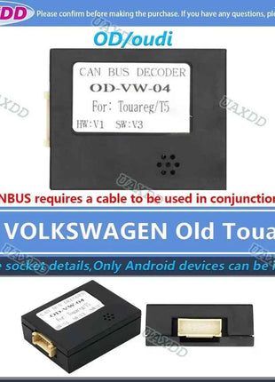 Per VOLKSWAGEN 2 Din Car Golf Tour 7 6 Touareg PASSAT Tiguan Lamando POLO SCIROCCO Lavida Touran Saqitar BORA decoder canbus box