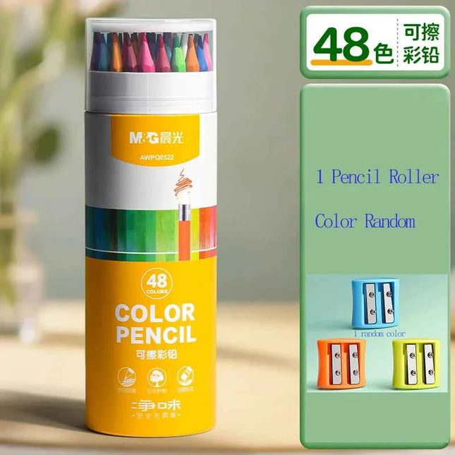 M&G Set Matite Colorate Cancellabili con Gomma 12/24/36/48 Colori per Studenti e Artisti