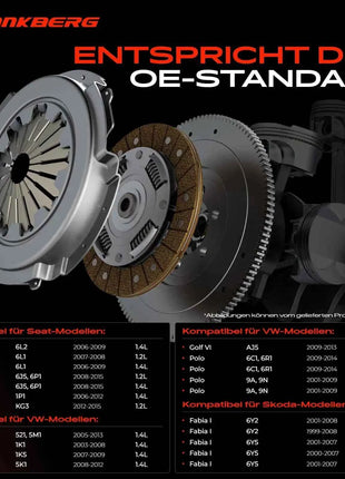 Kit Frizione Frankberg 1x per VW Fox Hatchback Golf Plus V Variant VI New Beetle Cabriolet Polo Seat Skoda 036141033