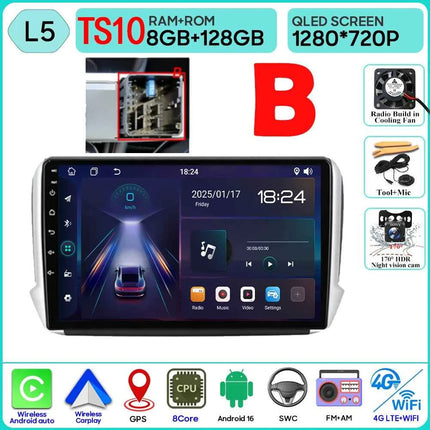 Android 16 GPS Navigation For Peugeot 2008 208 Series 2012 - 2018 Carplay Car Radio Multimedia Player Stereo Video BT 2k Screen