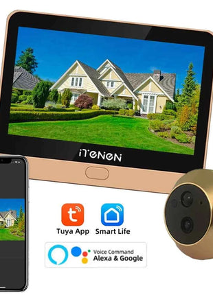 Tuya Smart 2.4G Wifi Peepholes Door Camera For Home 1080P HD Door Eye Viewer Support PIR With Microphone For Home Security