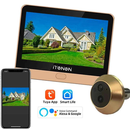 Tuya Smart 2.4G Wifi Peepholes Door Camera For Home 1080P HD Door Eye Viewer Support PIR With Microphone For Home Security