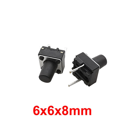 50 Pz 6x6mm Interruttore a pulsante tattile 6*6mm 2 Pin Mini PCB Interruttori tattili momentanei Altezza 5mm 6mm 7mm 8mm 9mm