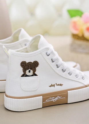 Cute Women's Canvas Shoes Breathable Sneakers Branded Sports Shoes for Women Casual Vulcanized Shoes High Flats Zapatos Mujer