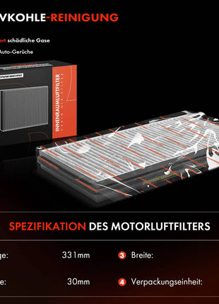 Filtro Abitacolo Frankberg 4x a Carbone Attivo per BMW Serie 7 E65 E66 E67 730-760 Alpina B7 Rolls LAK173 64116921019 64119272643 340539