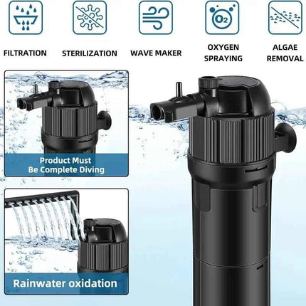 Aquarium UV Sterilizing Filters Fish Tank 5-In-1 UV Filter Silent Water Pump for Fish Tanks Oxygen Pumps Aquariums Accessories