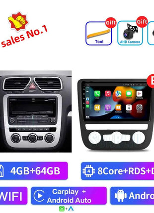 Android 16 For VW Volkswagen Scirocco 3 III Mk3 2008-2014 9 inch 8 Core WIFI Bluetooth Auto Navigation System Radio Multimedia