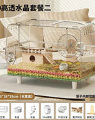 ‌Premium Hamster Cage, Thickened Acrylic Gerbil Mansion, Chew-Proof Luxury Habitat with Large Space, Ventilated Small Pet Home