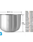 Pentola Interna Midea in Acciaio Inox 304 - 3L 4L 5L per Rice Cooker FS3010/70