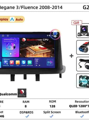Srnubi Car Radio For Renault Megane 3 Fluence Samsung SM3 2008-2014 Multimedia Player Carplay Android Auto Autoradio Navigatore