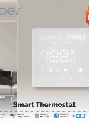 Moes Smart WiFi Zigbee Floor Heating Thermostat Tuya Compatible APP Control Schedule Energy Saving Child Lock Touchscreen