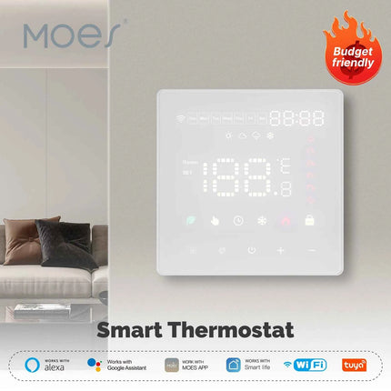 Moes Smart WiFi Zigbee Floor Heating Thermostat Tuya Compatible APP Control Schedule Energy Saving Child Lock Touchscreen