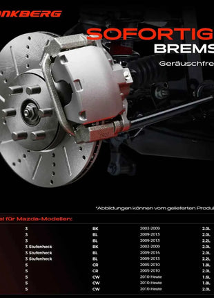 Dischi Freno Anteriori Frankberg 2x per Mazda 3 Notchback 5 2.0L 2.2L 1.8L 1.6L dal 2003 BP6Y3325XD C26Y3325XB C26Y3325XC