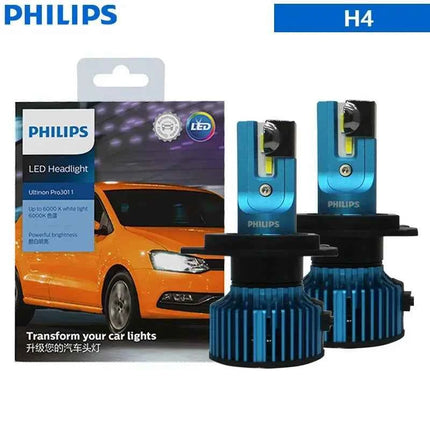 Philips LED H1 H4 H7 H11 HB3 HB4 HIR2 Ultinon Pro3011 Car LED Head Light 9005 9006 9012 Auto 6000K Bright White Original Lamp 2x