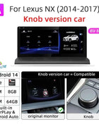 Nunoo Android 14 CarPlay Auto Radio For Lexus NX NX200 NX200T NX300h 2014-2021 Multimedia Navigation GPS DSP 4G WiFi