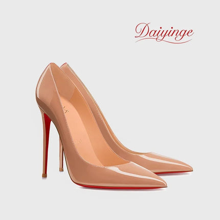 Tacchi da Donna 2026 Nuovi di Lusso Firmati di Alta Qualità con Suola Rossa, Tacchi Alti a Punta, Stiletto, Scarpe Eleganti Sexy da 12 cm