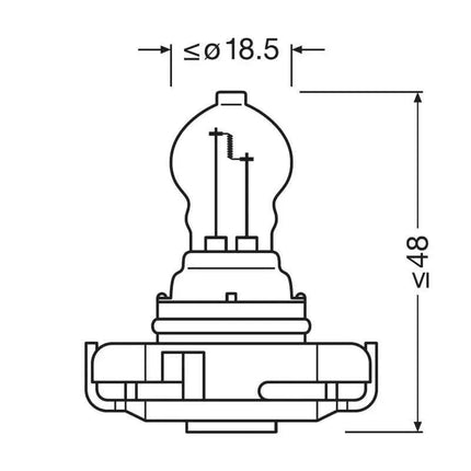 OSRAM PS19W 12V 19W PG20-1 ORIGINAL PSX Car Auxiliary Signal Lamp Standard Daytime Running Light Reverse Light Fog Bulb 5201, 1X