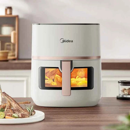 Friggitrice ad Aria Midea - Doppia Fonte di Calore, Vapore, Grill, Finestra Visiva