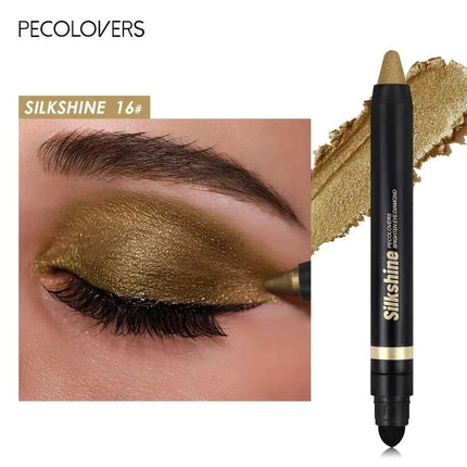 PECOLOVERS Champagne Brown Metallic Eyeshadow Stick - Waterproof, Long-Lasting Glitter Highlighter & Brightening Pencil Crayon