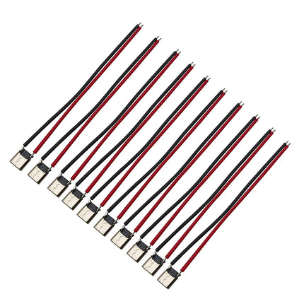 2/5/10 Pezzi Connettore USB Tipo C 10cm a 2 Pin Maschio e Femmina per Saldatura, Presa di Ricarica USB-C per Porte di Ricarica di Telefoni Cellulari