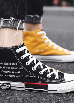 Men's Casual High-Top Sneakers Canvas Rubber School Shoes Tenis Boys Platform Sneakers Women's Shoes