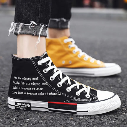 Sneakers alte casual uomo scarpe da scuola in gomma canvas tenis boys platform sneakers scarpe da donna