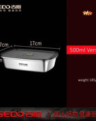 LFGB Certification 304 Stainless Steel Kitchen Food Preservation Box Air Out Slight Vaccum Crisper Well Sealed Seafood Container