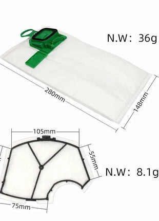 For Vorwerk Kobold VK140 VK150 Upright PF 140/150 Dust Bag Replacement Kit Vacuum Cleaner Spare Accessories