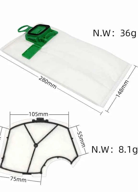 For Vorwerk Kobold VK140 VK150 Upright PF 140/150 Dust Bag Replacement Kit Vacuum Cleaner Spare Accessories