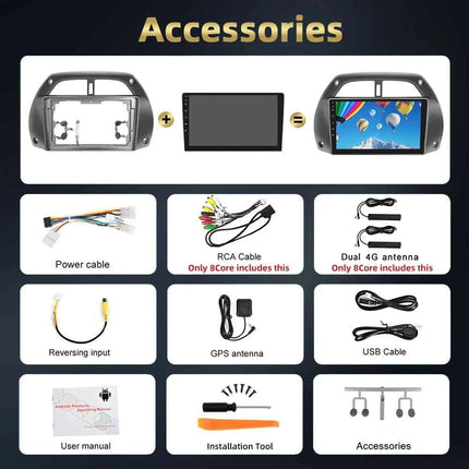 Podofo 8Core 2Din Car Stereo For Toyota RAV4 2001-2006 Multimedia Player WIFI 4G AI Voice BT Carplay Android Car Radio RDS