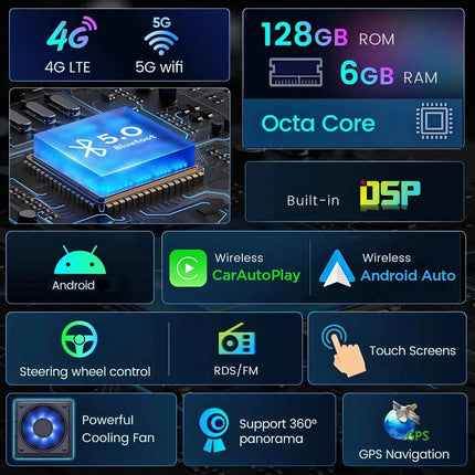 Junsun AI Voice Wireless CarPlay Android Auto Radio for Volkswagen Polo Mk4 IV 2001-2009 Car Multimedia GPS BT FM 2din autoradio