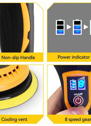 MELLWIN 150mm Cordless Electric Car Polisher 8 Adjustment Car Polishing Waxing Sanding Power Tool For Makita 18V Battery Pin